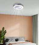 Deckenventilator GHARRA Metall Weiß Kunststoff Grau Kunststoff Opal Kunststoff Klar Bild 1