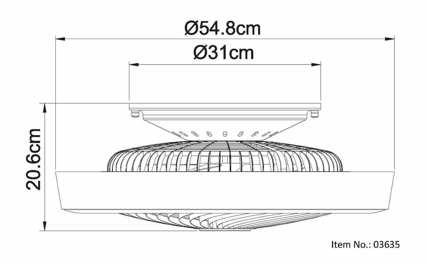 Deckenventilator GHARRA Metall Weiß Kunststoff Grau Kunststoff Opal Kunststoff Klar - Bild 3