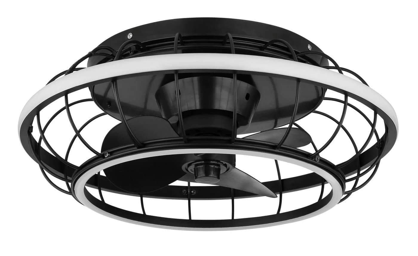 GLOBO LIGHTING Deckenleuchte LINAY Schwarz LED Ventilator Dimmbar
