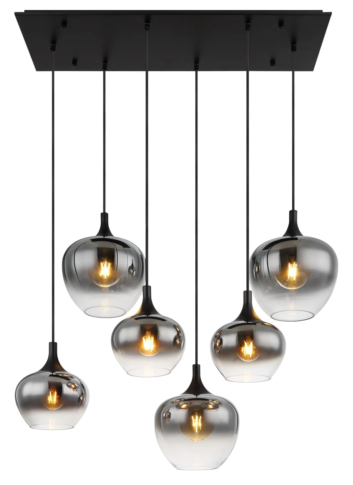 GLOBO LIGHTING Hängeleuchte MAXY Schwarz Matt 6-flammig