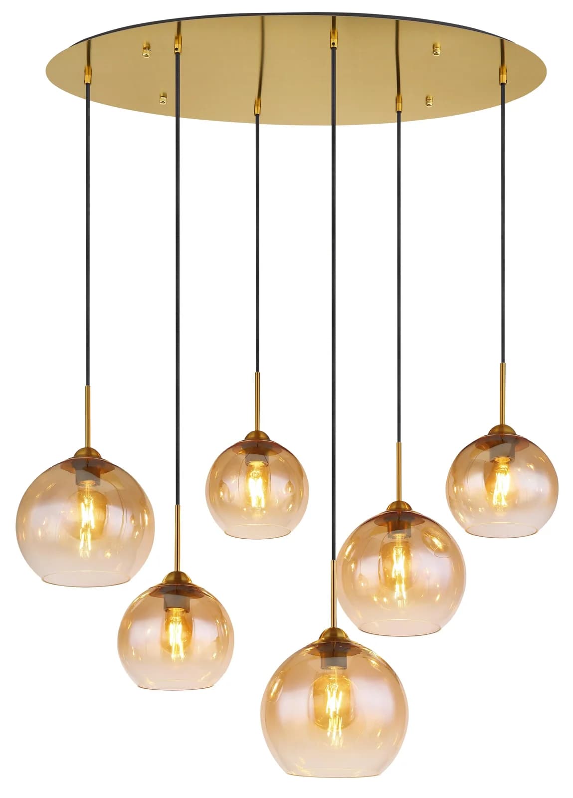 GLOBO LIGHTING Hängeleuchte JAMESSA gold 6-flammig E27