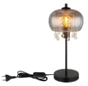 GLOBO LIGHTING Tischleuchte CORRY Schwarz Glas Kristalle Bild 4