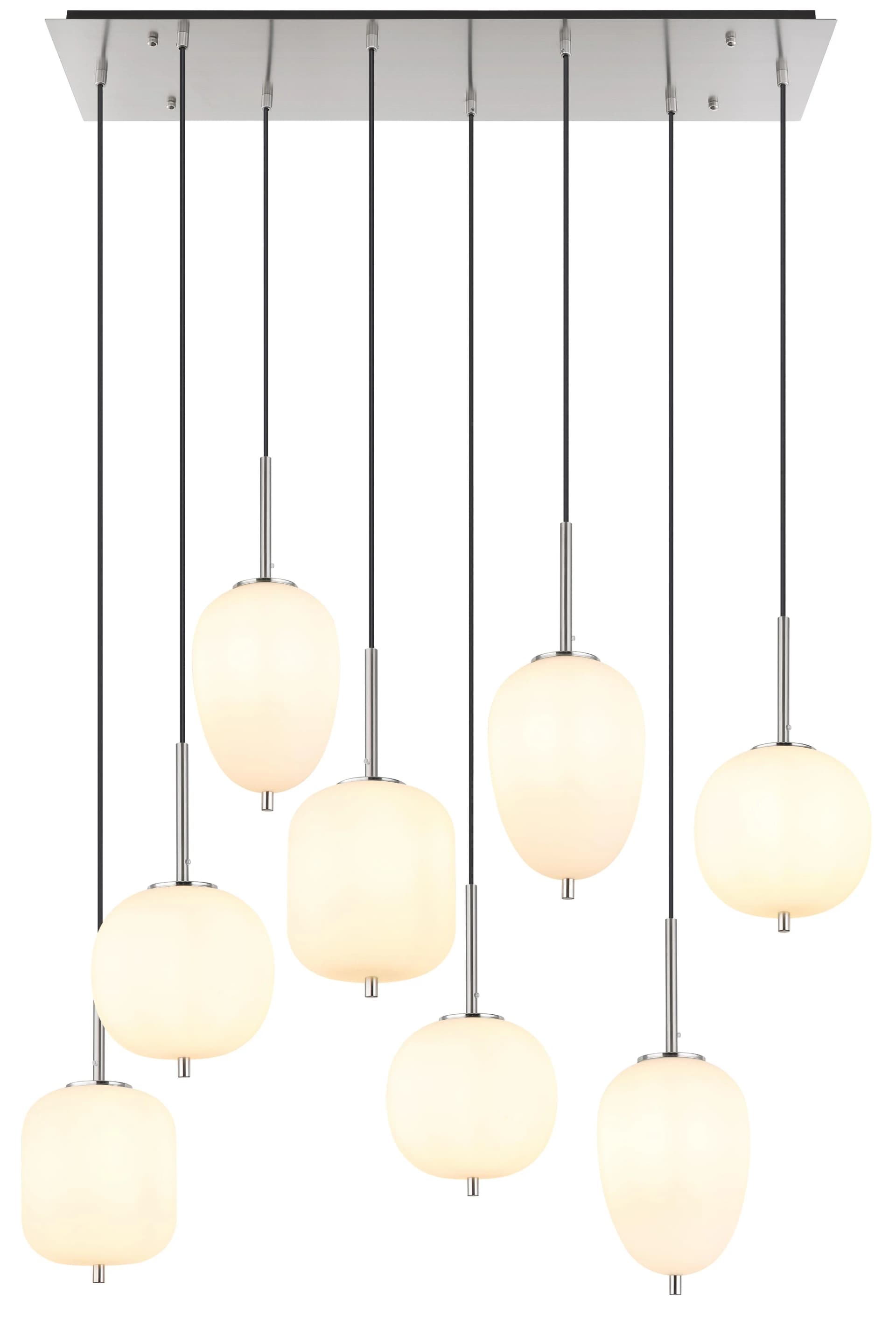 GLOBO LIGHTING Hängeleuchte BLACKY I Nickel Matt 8x E14