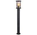 GLOBO LIGHTING Außen-Stehlampe Schwarz Edelstahl Rauchglas E27 Bild 2