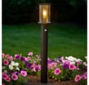 GLOBO LIGHTING Außen-Stehlampe Schwarz Edelstahl Rauchglas E27 Bild 5