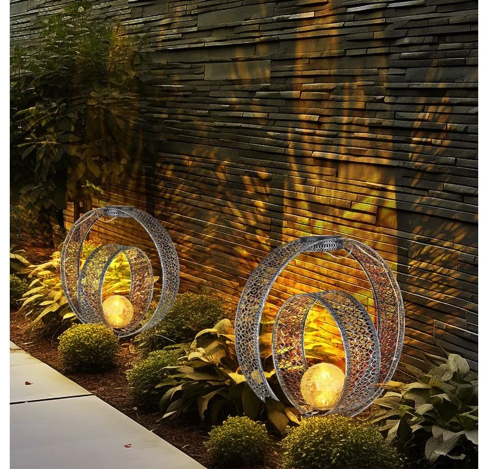 GLOBO LIGHTING Solarleuchte Orientalisch Silber Crackle-Glas - Bild 4