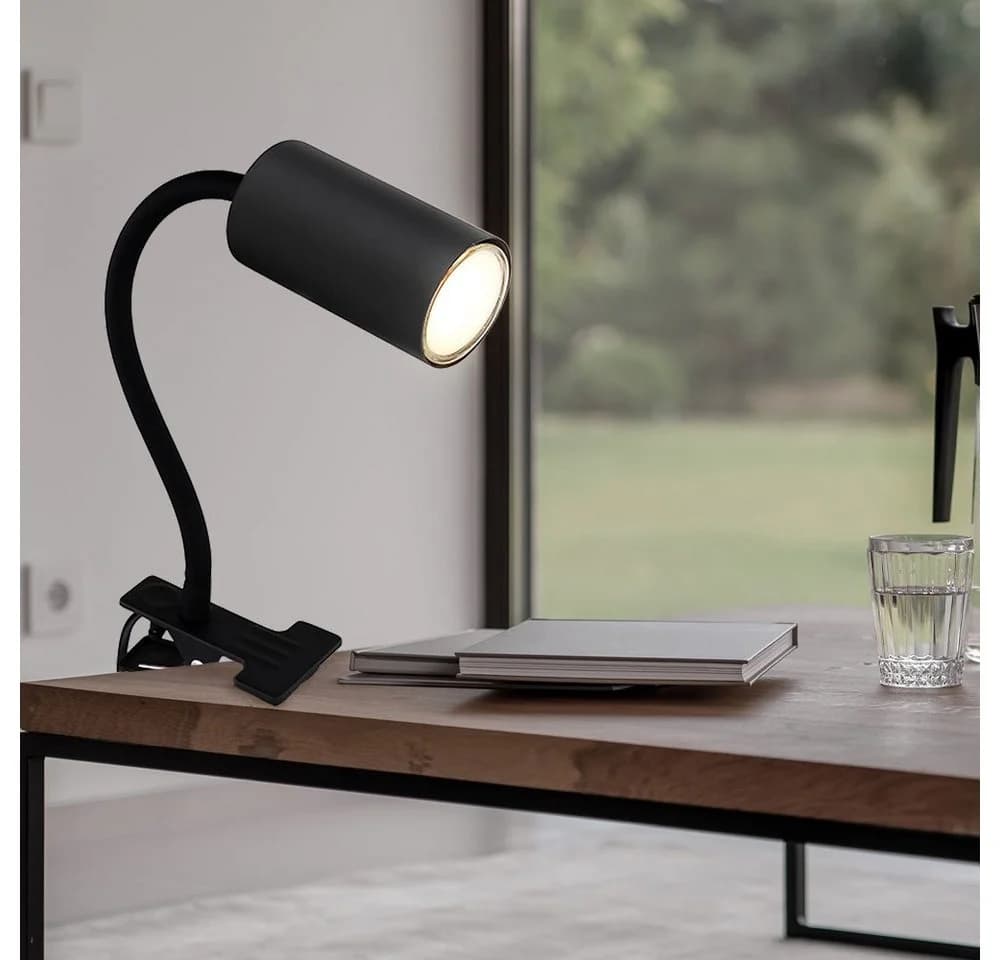 GLOBO LIGHTING Klemmleuchte Schwarz Schwanenhals Leselampe mit Kabelschalter - Bild 4