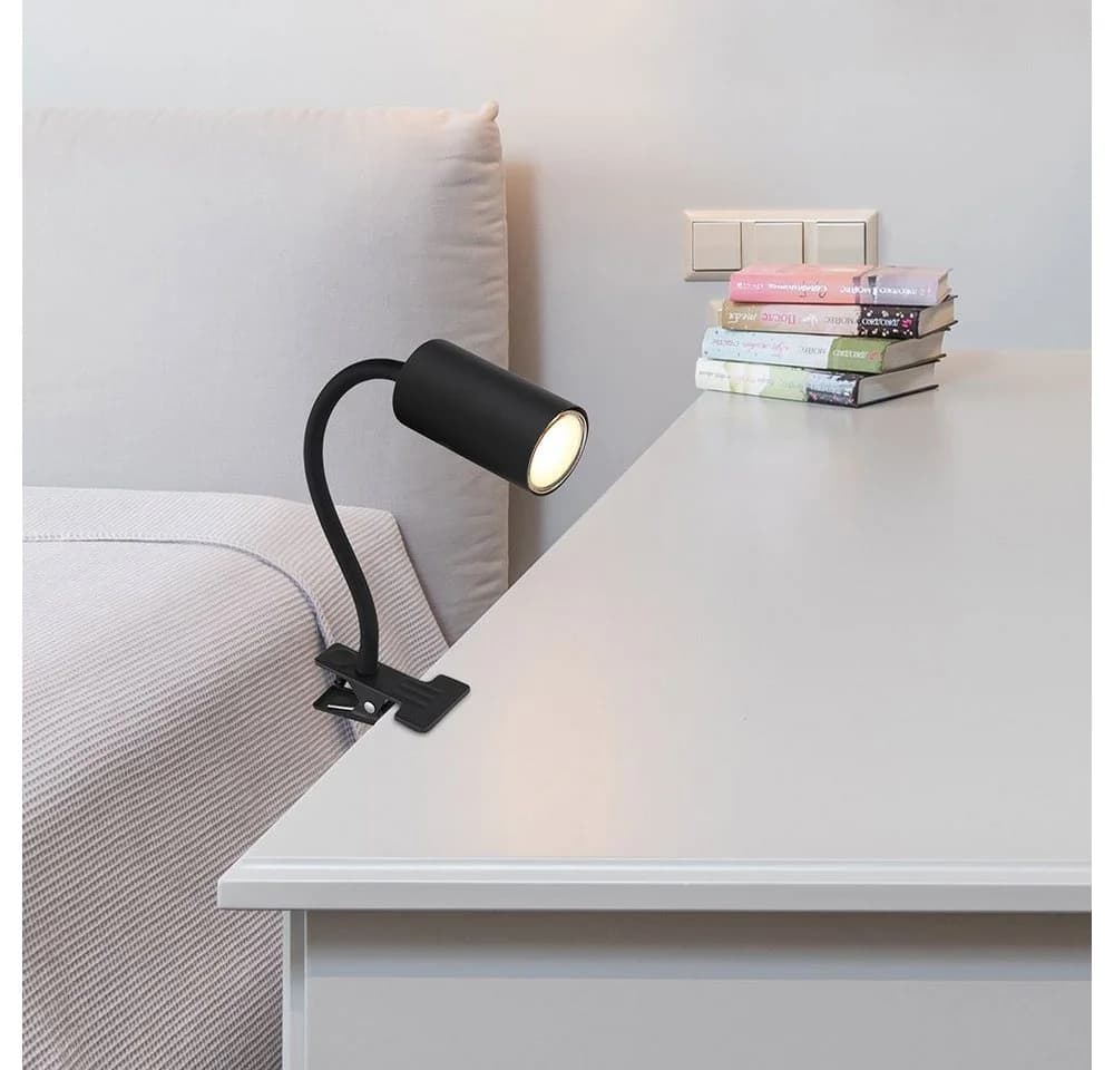 GLOBO LIGHTING Klemmleuchte Schwarz Schwanenhals Leselampe mit Kabelschalter - Bild 5