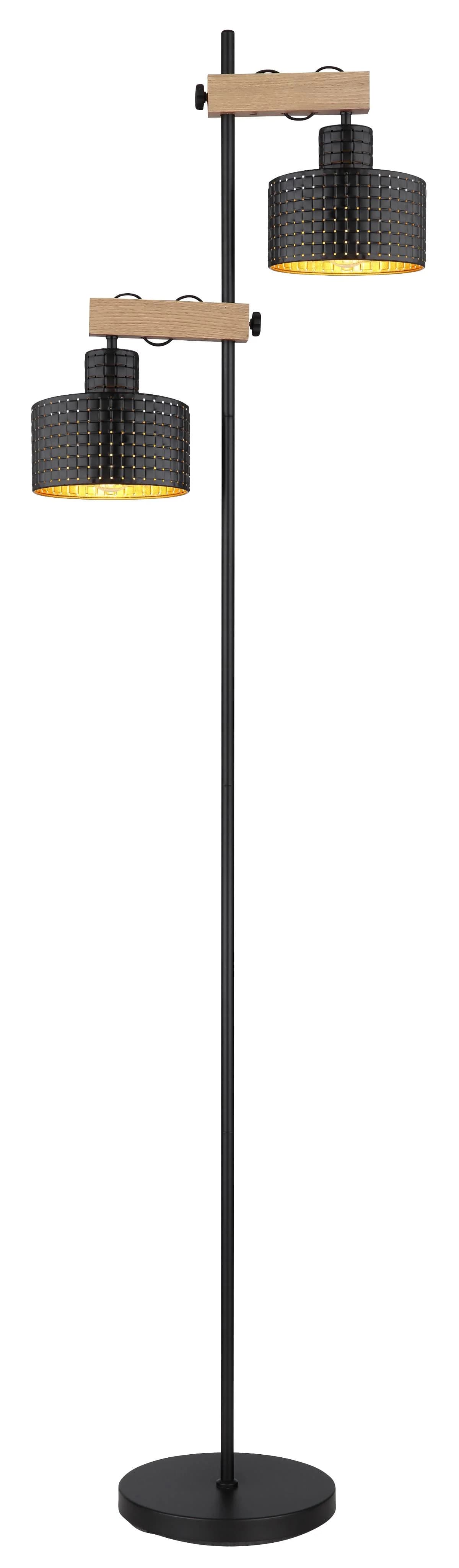 GLOBO LIGHTING Stehlampe RIELLY Schwarz Höhenverstellbar