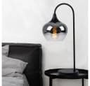 GLOBO LIGHTING Tischleuchte Rauch Schwarz E27 Glas Metall Bild 3