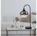 GLOBO LIGHTING Tischleuchte Rauch Schwarz E27 Glas Metall Bild 4