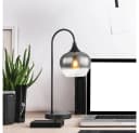 GLOBO LIGHTING Tischleuchte Rauch Schwarz E27 Glas Metall Bild 5