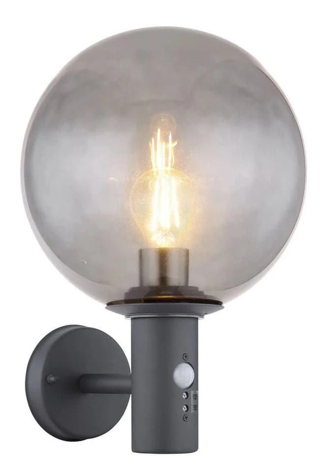 GLOBO LIGHTING LED Außen-Wandleuchte HEDWIG Grau mit Bewegungsmelder