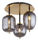 GLOBO LIGHTING Deckenleuchte BLACKY I, 3x E14, Messing matt, Rauchglas Bild 2