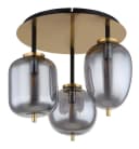 GLOBO LIGHTING Deckenleuchte BLACKY I, 3x E14, Messing matt, Rauchglas Bild 3