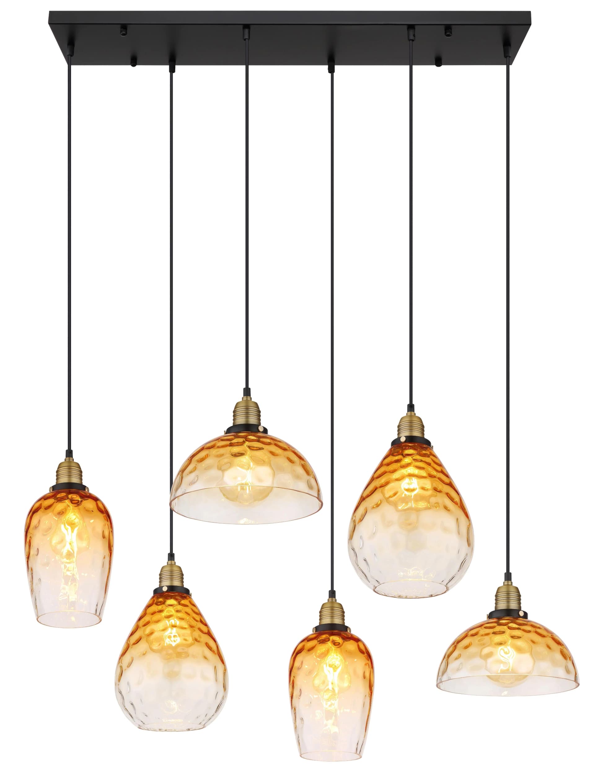 GLOBO LIGHTING Hängeleuchte SALVY Schwarz mit Glas