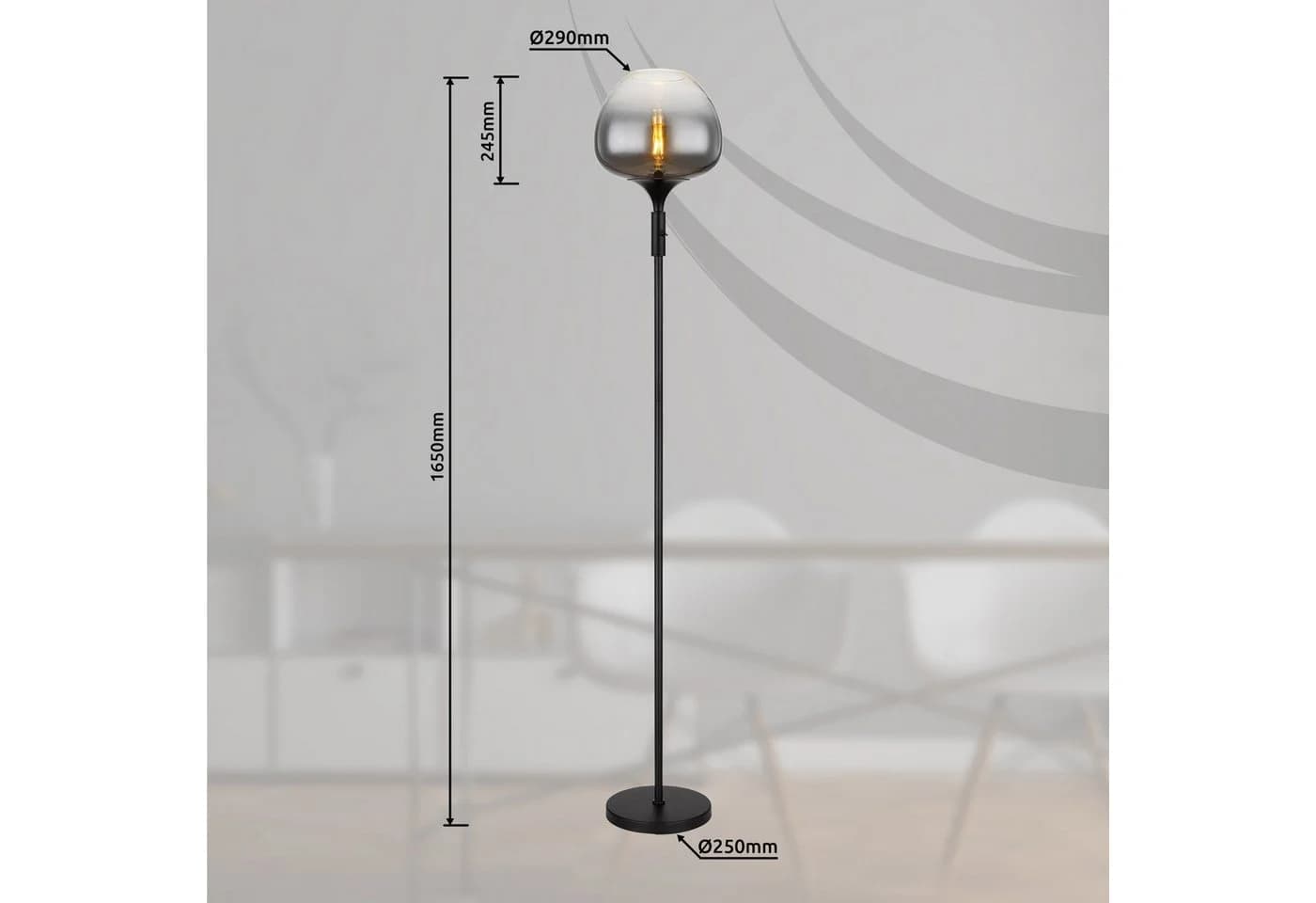 Stehleuchte MAXY Schwarz Metall GLOBO Lighting - Bild 3