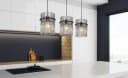 GLOBO LIGHTING Pendelleuchte GORLEY, 80 cm, Glasstäbe, Metall, Deckenlampe Bild 1