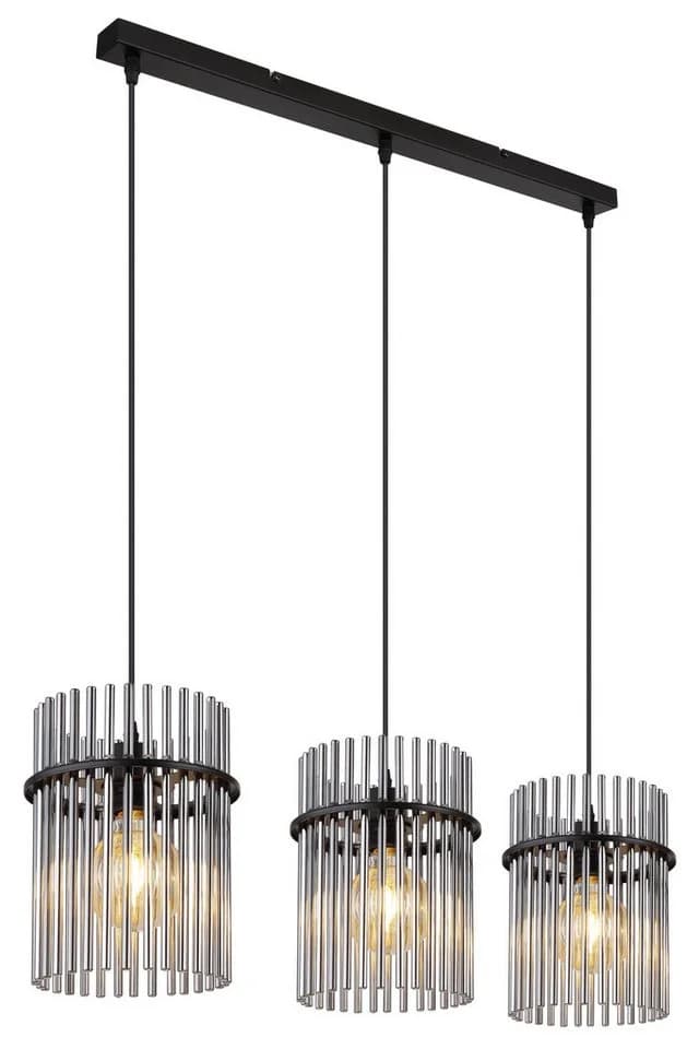 GLOBO LIGHTING Pendelleuchte GORLEY, 80 cm, Glasstäbe, Metall, Deckenlampe - Bild 3
