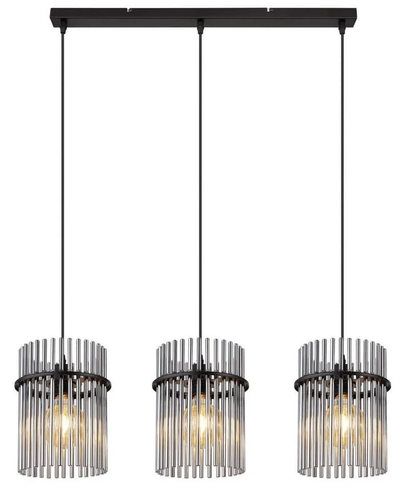GLOBO LIGHTING Pendelleuchte GORLEY, 80 cm, Glasstäbe, Metall, Deckenlampe - Bild 4