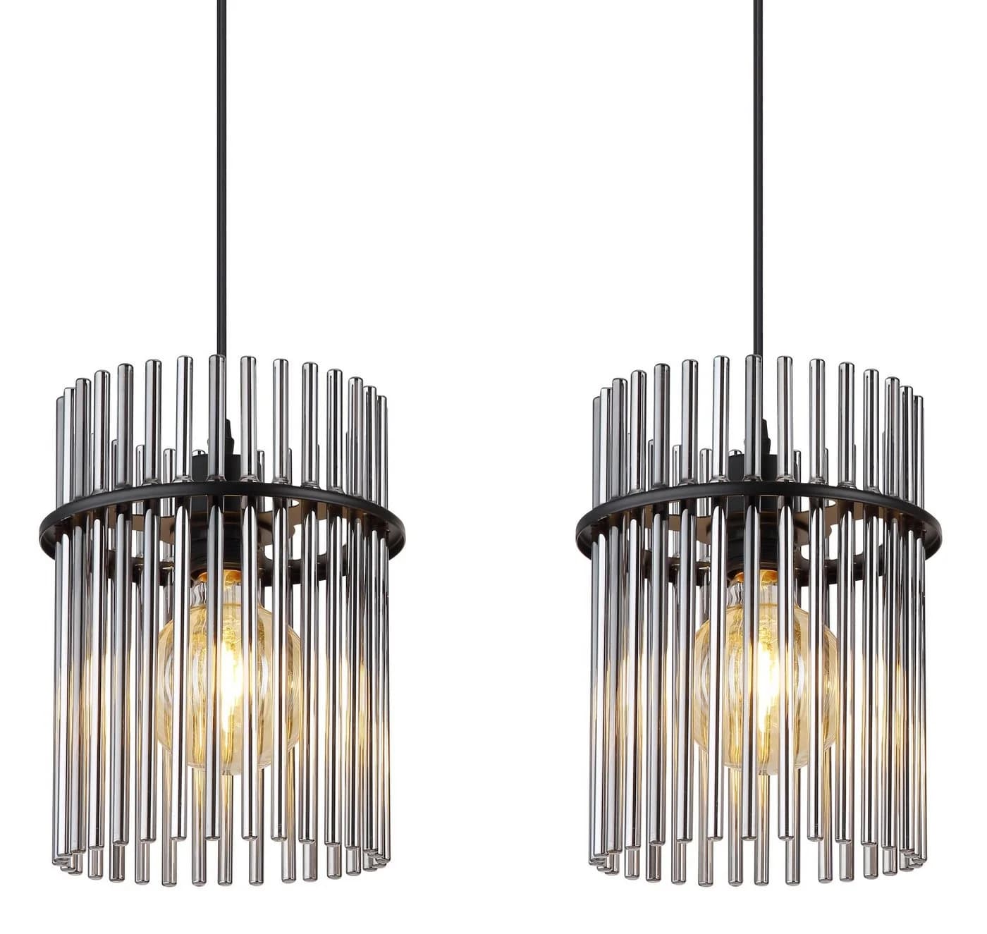 GLOBO LIGHTING Pendelleuchte GORLEY, 80 cm, Glasstäbe, Metall, Deckenlampe - Bild 5