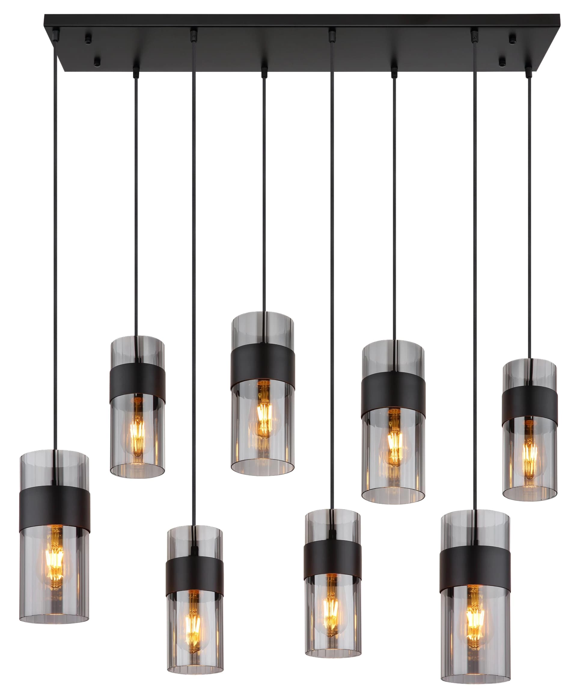 GLOBO LIGHTING Hängeleuchte SCARFINA Schwarz Matt 8x E27