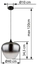 GLOBO LIGHTING Hängeleuchte MAXY Schwarz Glas Rauchfarben Bild 5