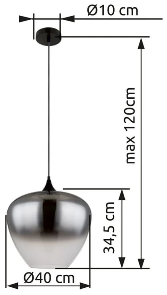 GLOBO LIGHTING Hängeleuchte MAXY Schwarz Glas Rauchfarben - Bild 5