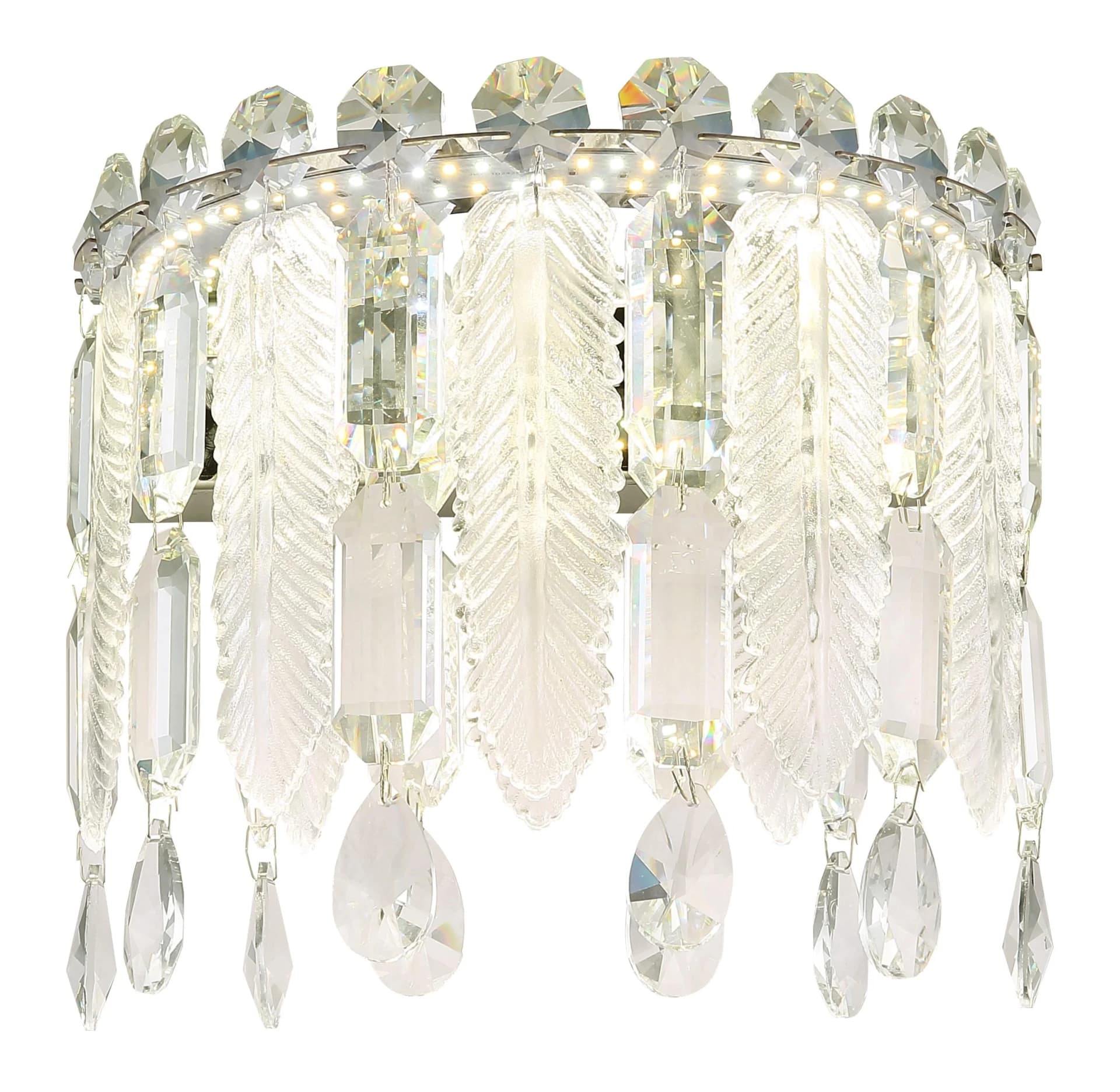 GLOBO LIGHTING Wandleuchte KLUNKA LED Silber Kristall Touchdimmer