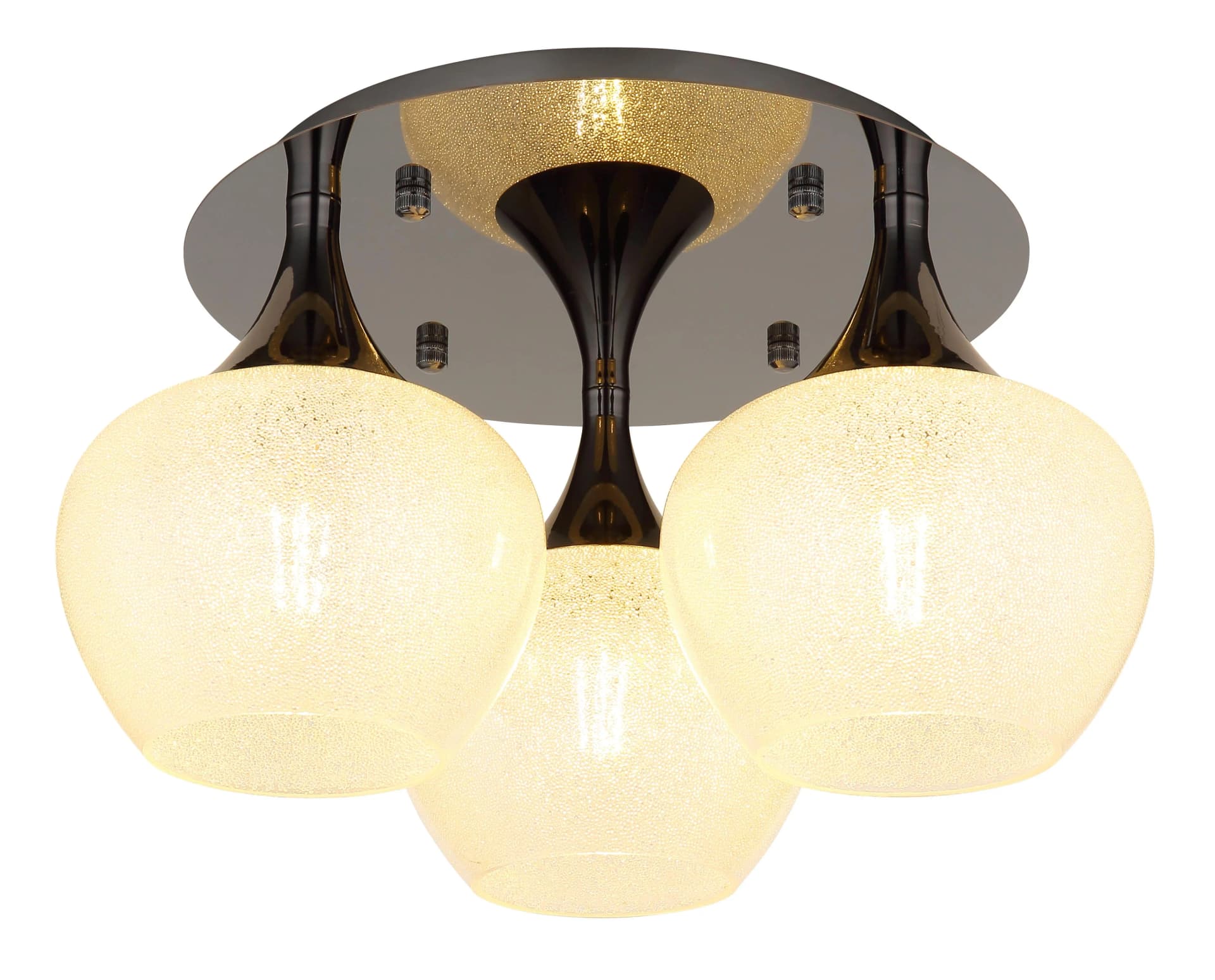 GLOBO LIGHTING Deckenleuchte MAXY Schwarz/Chrom mit Kristalldekor