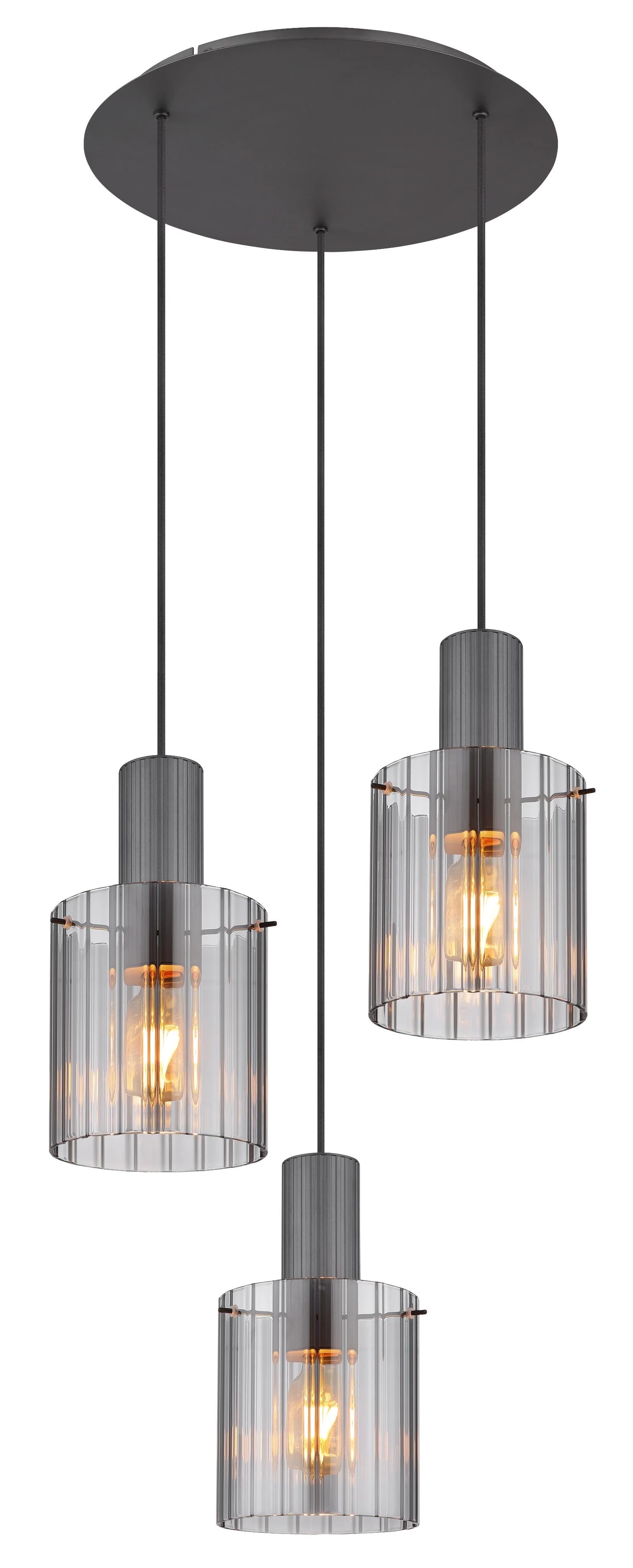 GLOBO LIGHTING Hängeleuchte TULIVAR Dunkelgrau Metall Pendelleuchte