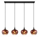 GLOBO LIGHTING Hängeleuchte 4-flammig Kupferfarben Glas E27 Bild 2