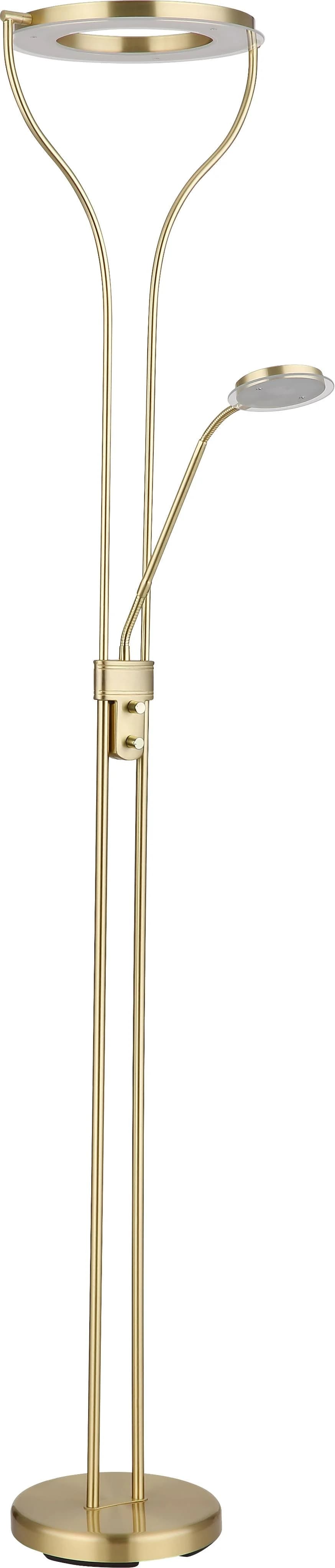 GLOBO LIGHTING Deckenfluter EBRO messingfarben matt LED dimmbar