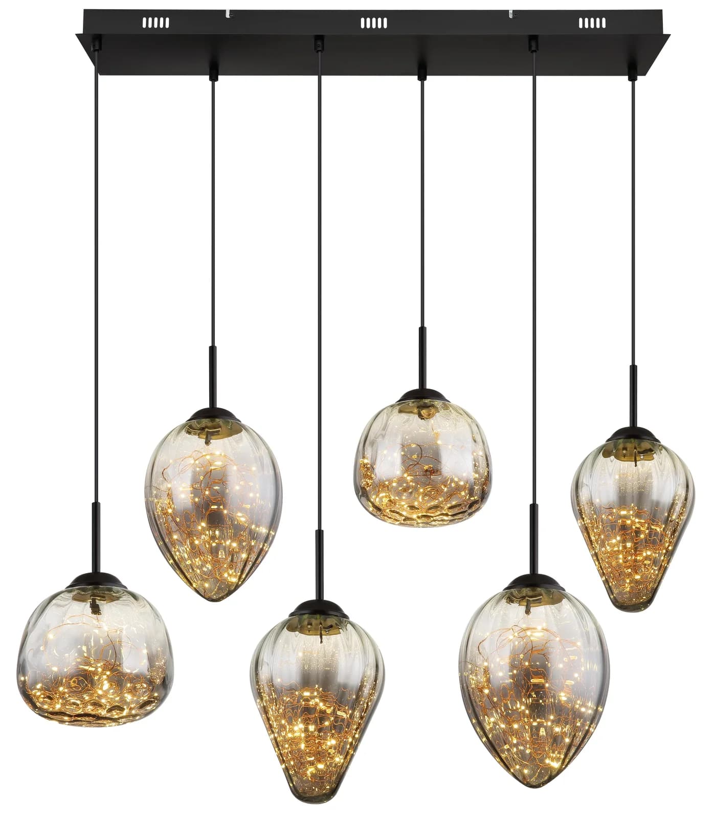 GLOBO LIGHTING Hängeleuchte FIREFLY schwarz matt