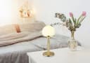 GLOBO LIGHTING Tischleuchte HAKU Gold Metall Glas E27 Bild 1