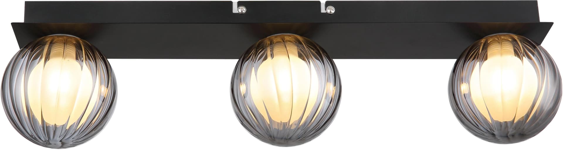 GLOBO LIGHTING Deckenleuchte ANDER Schwarz Metall Glas IP44