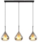 GLOBO LIGHTING Hängeleuchte GEEKY Schwarz Matt 3-flammig Rauchglas Bild 2