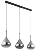 GLOBO LIGHTING Hängeleuchte GEEKY Schwarz Matt 3-flammig Rauchglas Bild 3