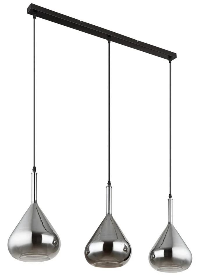GLOBO LIGHTING Hängeleuchte GEEKY Schwarz Matt 3-flammig Rauchglas - Bild 3