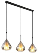 GLOBO LIGHTING Hängeleuchte GEEKY Schwarz Matt 3-flammig Rauchglas Bild 4