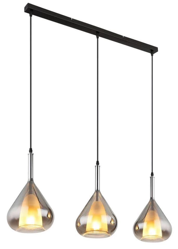 GLOBO LIGHTING Hängeleuchte GEEKY Schwarz Matt 3-flammig Rauchglas - Bild 4