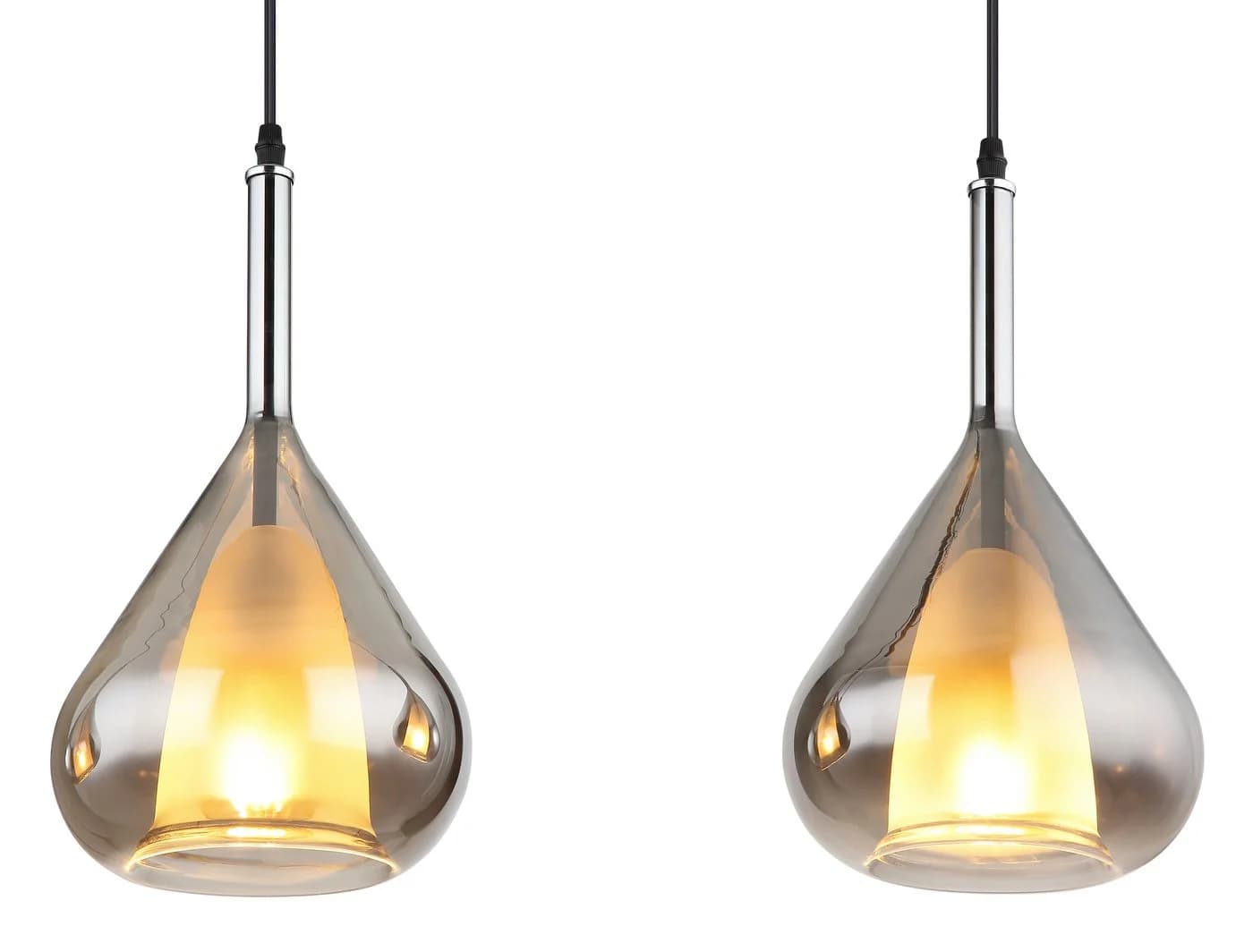 GLOBO LIGHTING Hängeleuchte GEEKY Schwarz Matt 3-flammig Rauchglas - Bild 5