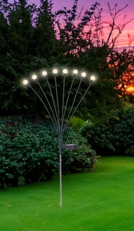 GLOBO LIGHTING LED Solarleuchte SOLAR Schwarz 8 LEDs Garten
