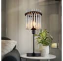 GLOBO LIGHTING Schreibtischlampe Schwarz Rauch Glas Metall E14 Bild 1