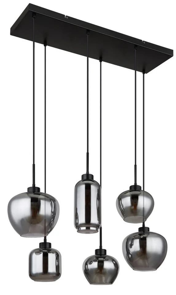 GLOBO LIGHTING Hängeleuchte MATT Schwarz Rauchglas E27 - Bild 4