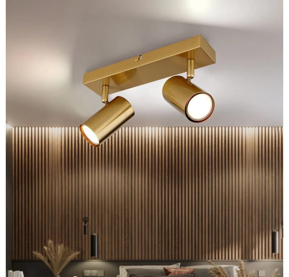 GLOBO LIGHTING Deckenspot Gold Metall 2-flammig Dreh-Schwenkbar