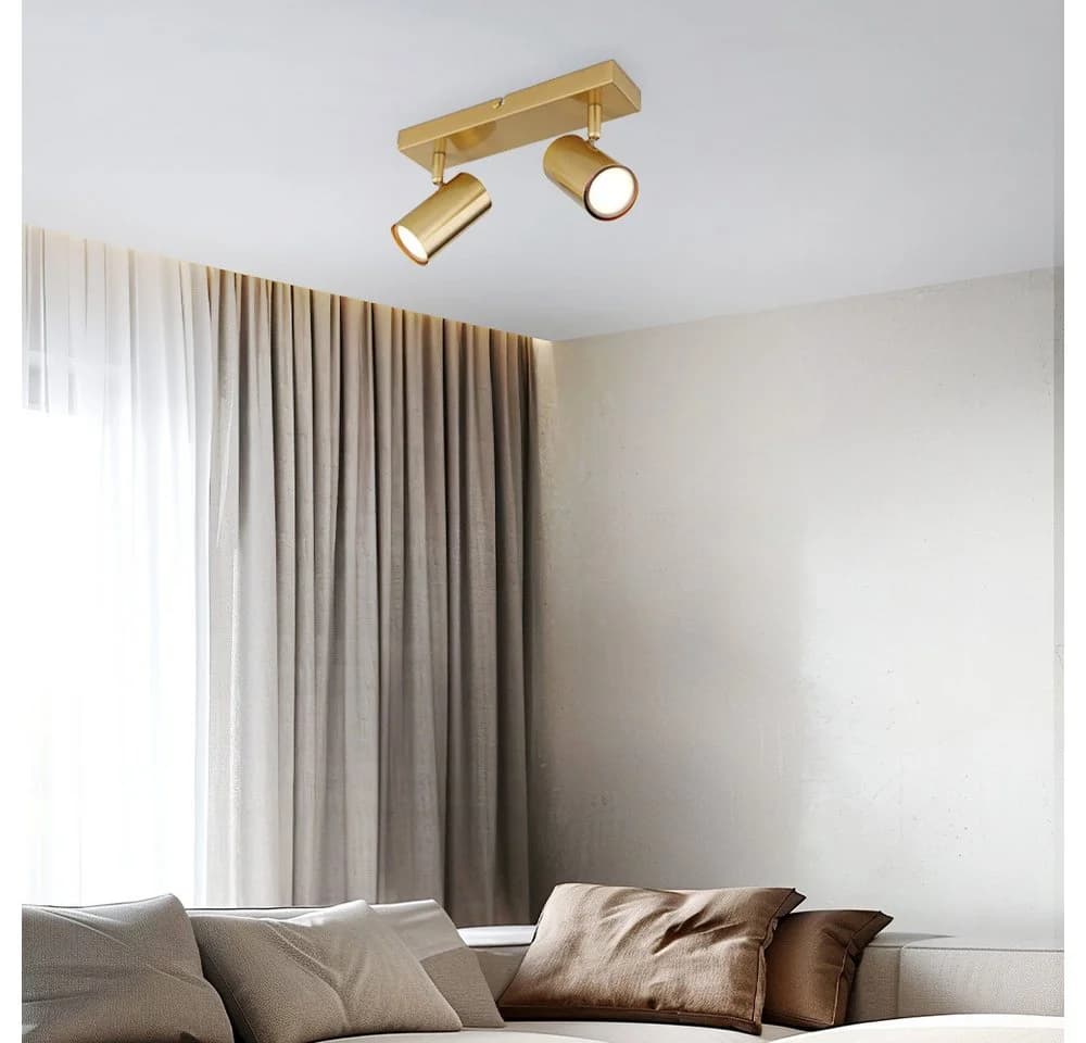 GLOBO LIGHTING Deckenspot Gold Metall 2-flammig Dreh-Schwenkbar - Bild 4