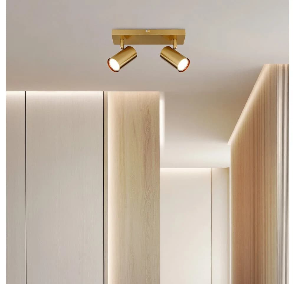 GLOBO LIGHTING Deckenspot Gold Metall 2-flammig Dreh-Schwenkbar - Bild 5