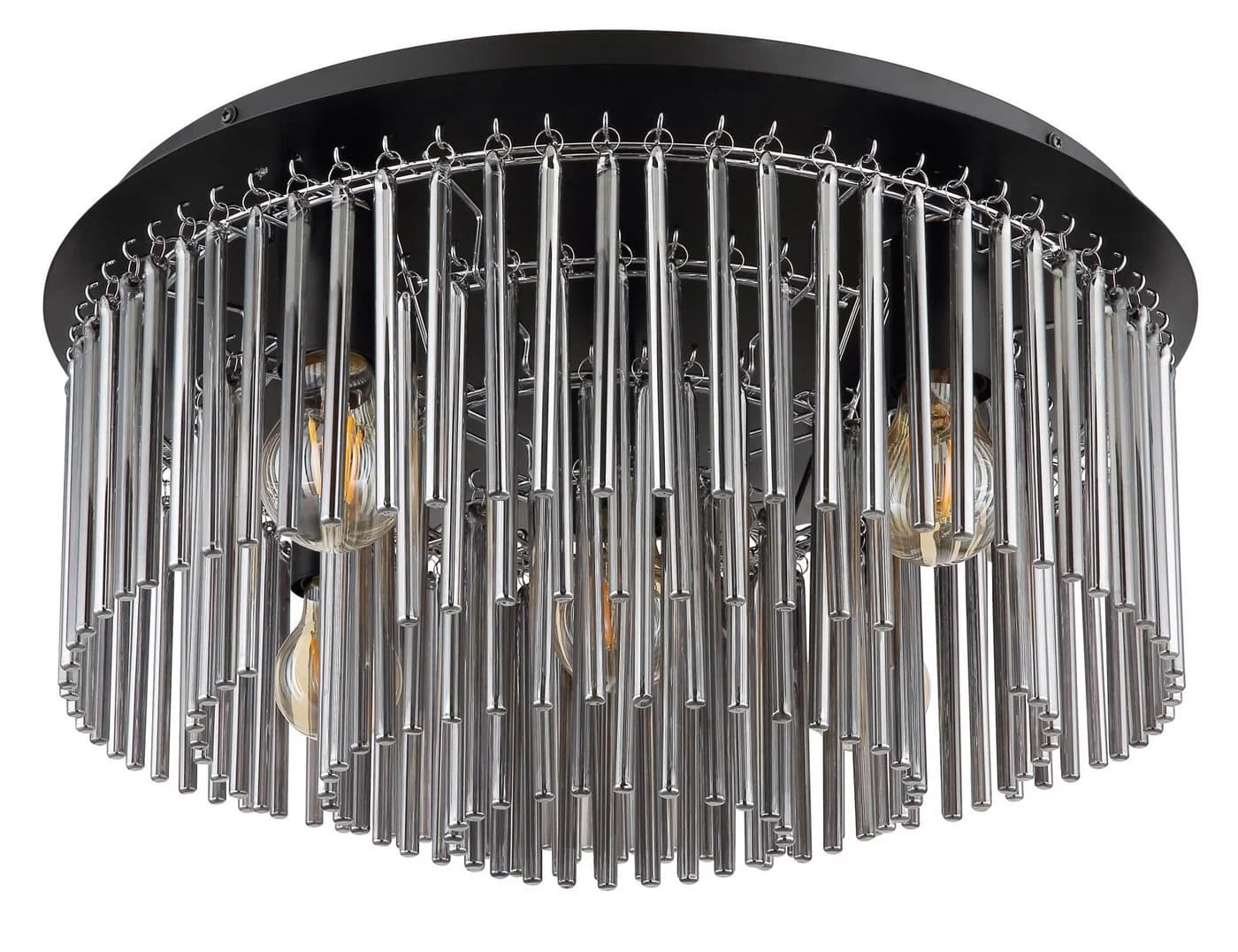 GLOBO LIGHTING Deckenleuchte GORLEY Design Glasstäbe Schwarz Chrom - Bild 2