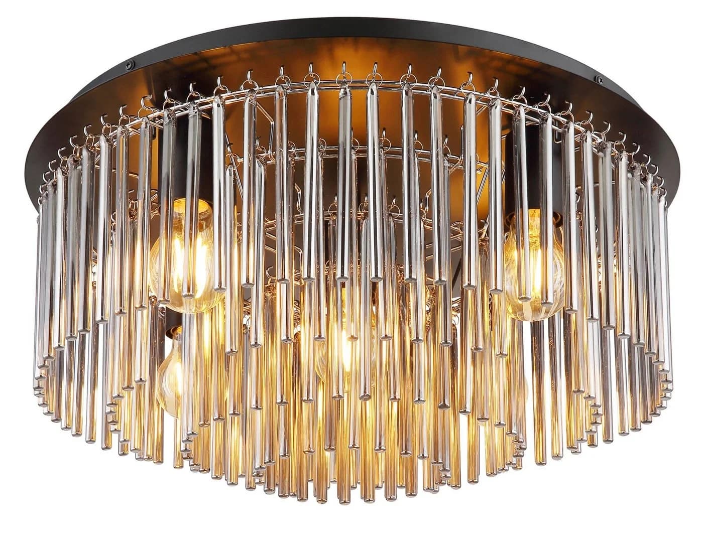 GLOBO LIGHTING Deckenleuchte GORLEY Design Glasstäbe Schwarz Chrom - Bild 3